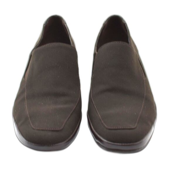 Rangoni Firenze Italy Brown Stretch Fabric Leather Loafers - Women's Size 6B - Picture 4 of 7